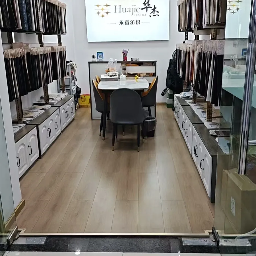 Huajay Textile storefront fabric display