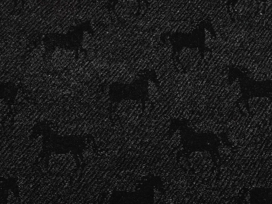 Style 636 Equestrian Horse Jacquard Herringbone Wool Blend Fabric product photo